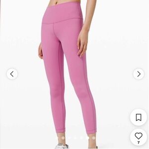 Lululemon Wunder Train pink leggings 25 inch inseam size 4